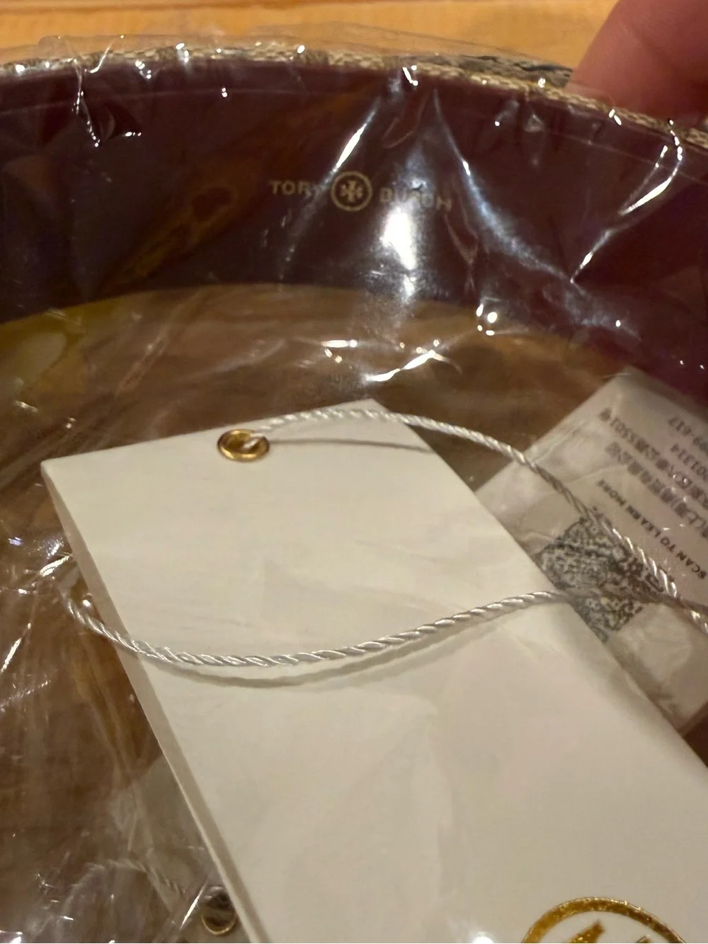 Tory Burch | Beige Logo Padded Headband with Leather Interior